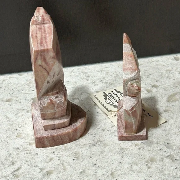 Native American Navajo Alabaster Carved Indian Chief/Eagle Olla Bowl Certificate - Picture 7 of 8